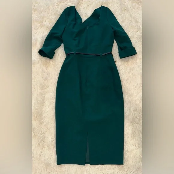NWOT Black Halo 3/4 Sleeve Jackie O Dress midi garden green SZ 0 -  coffeafoods.com